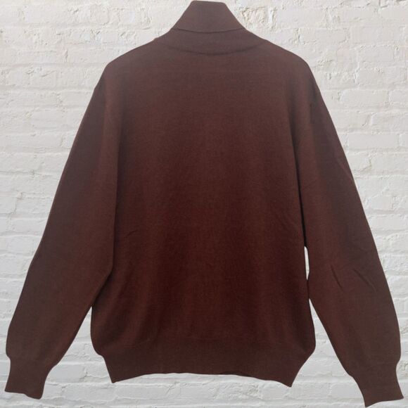 Lord & Taylor Merino Wool Turtleneck Size XL Rust Brown Vintage EUC Unisex - Picture 3 of 16